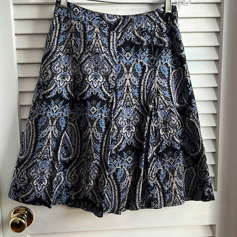 Ann Taylor Petites Paisley Pleated Skirt - Size 00P
